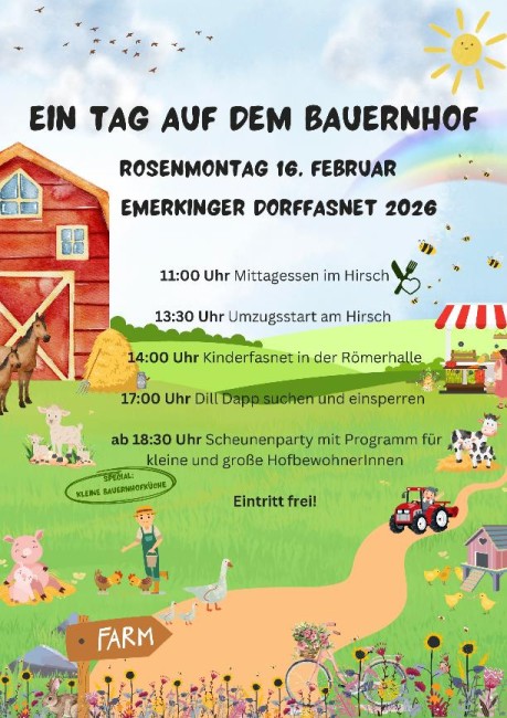 Flyer Rosenmontag in Emerkingen Flyer Rosenmontag in Emerkingen