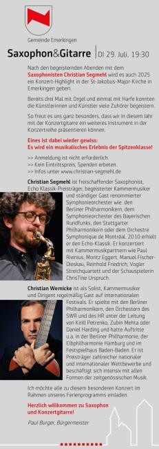 Flyer Saxophonkonzert
