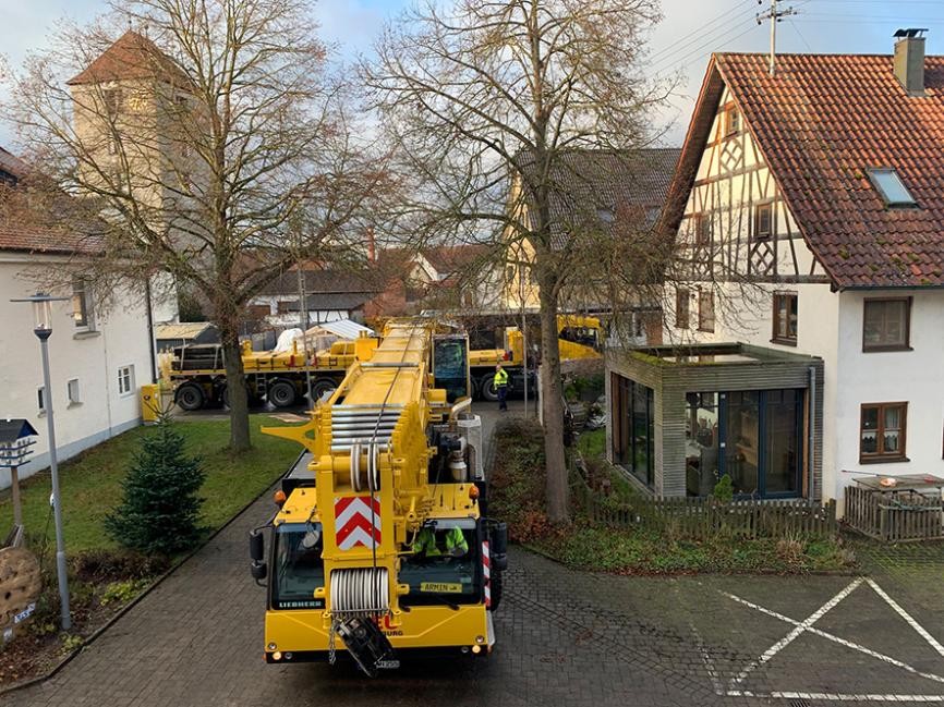 Foto vom Hochwasserstand des Tobelbachs
